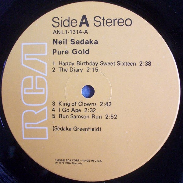 Neil Sedaka : Pure Gold (LP, Comp)