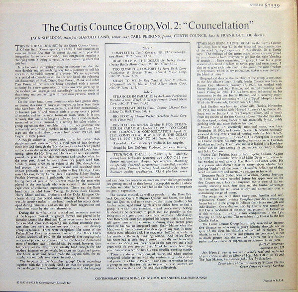 The Curtis Counce Group : Vol 2: Counceltation (LP, Album, RE)
