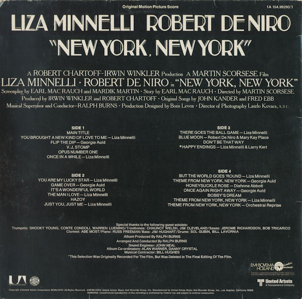 Various : New York, New York (Original Motion Picture Score) (2xLP, Album, RE, Gat)