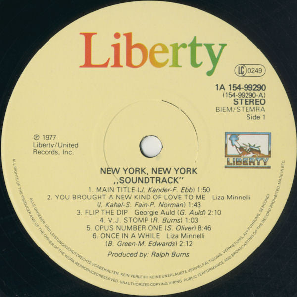 Various : New York, New York (Original Motion Picture Score) (2xLP, Album, RE, Gat)