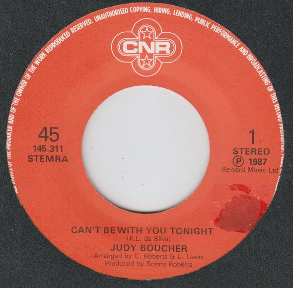 Judy Boucher : Can't Be With You Tonight (7", Single)