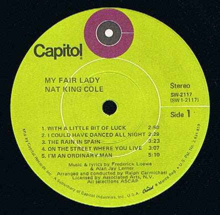 Nat King Cole : Sings My Fair Lady (LP, Album)