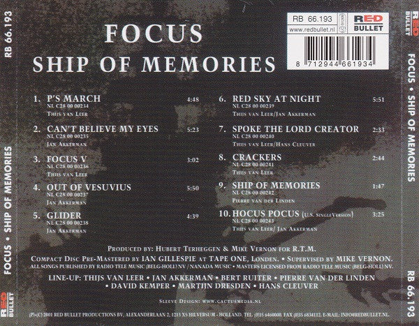 Focus (2) : Ship Of Memories (CD, Album, RE)