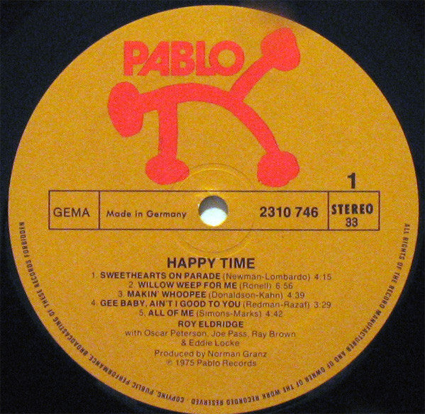 Roy Eldridge With Oscar Peterson, Joe Pass, Ray Brown, Eddie Locke : Happy Time (LP, Album)