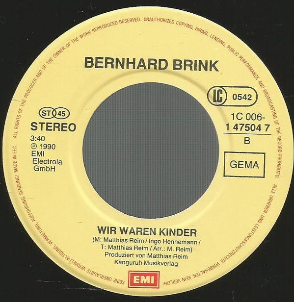 Bernhard Brink : Blondes Wunder (7", Single)