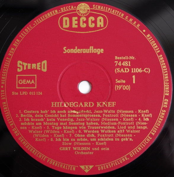Hildegard Knef : So Hat Alles Seinen Sinn (LP, Album)
