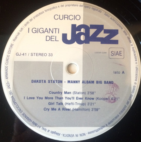 Dakota Staton / Manny Albam Big Band : I Giganti Del Jazz Vol. 41 (LP, Album, RE)