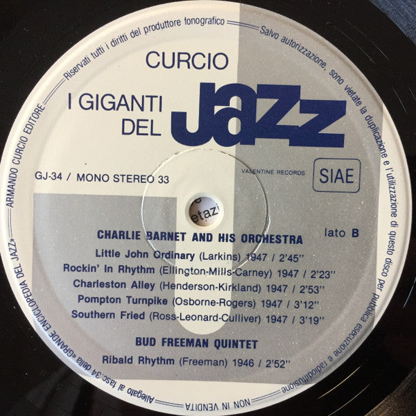 Erskine Hawkins / Charlie Barnet / Bud Freeman : I Giganti Del Jazz Vol. 34 (LP, Comp, Gat)