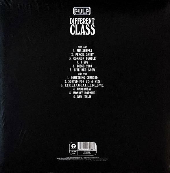 Pulp : Different Class (LP, Album, RE, RP)