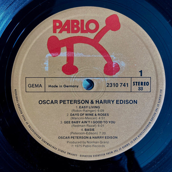 Oscar Peterson & Harry Edison : Oscar Peterson & Harry Edison (LP, Album)