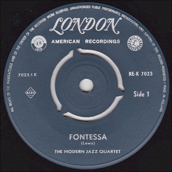 The Modern Jazz Quartet : Fontessa (7")