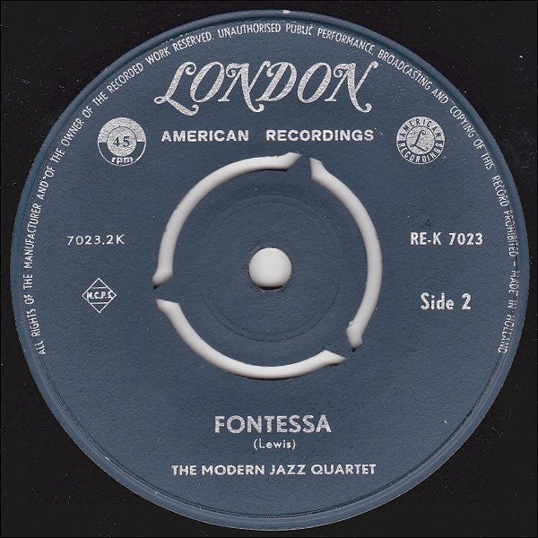 The Modern Jazz Quartet : Fontessa (7")
