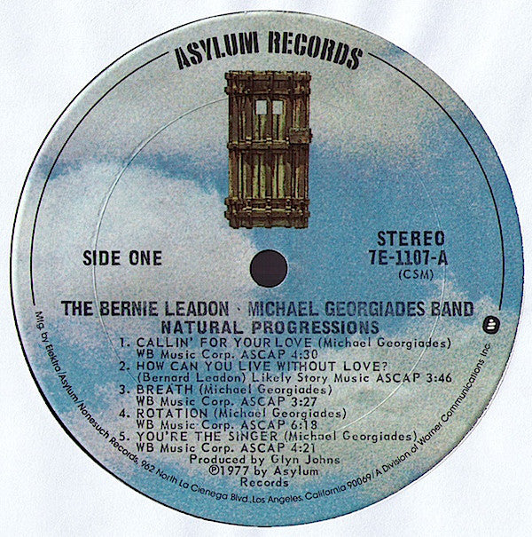 The Bernie Leadon-Michael Georgiades Band : Natural Progressions (LP, Album, San)