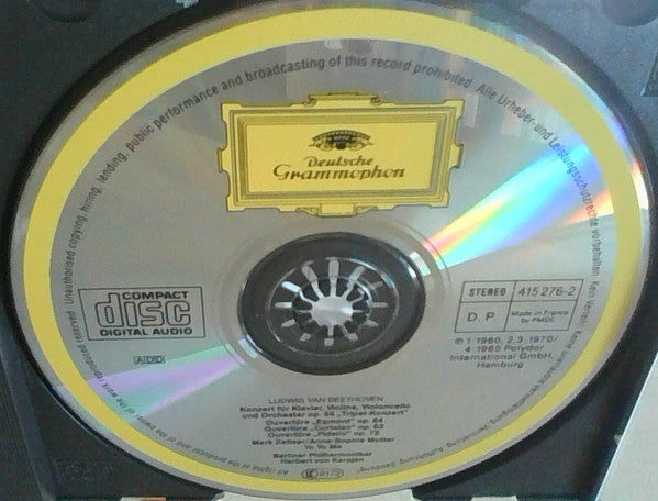 Ludwig van Beethoven - Anne-Sophie Mutter, Mark Zeltser, Yo-Yo Ma, Berliner Philharmoniker, Herbert von Karajan : Tripelkonzert = Triple Concerto / Ouvertüren: Egmont • Coriolan • Fidelio (CD, Comp, RE)