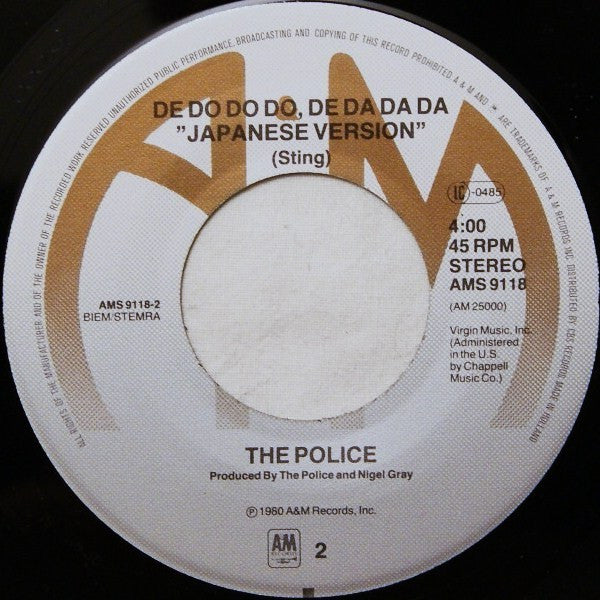 The Police : De Do Do Do, De Da Da Da (In Japanese) (7", Single)