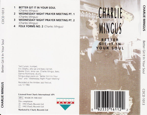 Charles Mingus : Better Git It In Your Soul (CD, Album)