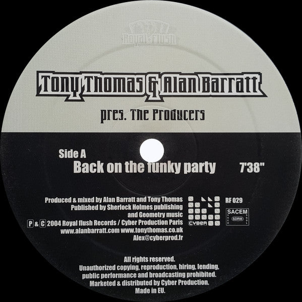 Thomas & Barratt Pres. The Producers : Back On The Funky Party (12", Single)