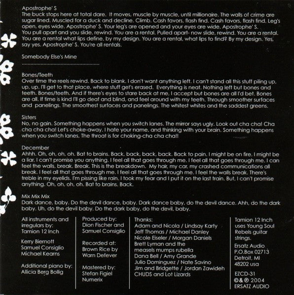 Tamion 12 Inch : Let's Suffer (CD, Album)