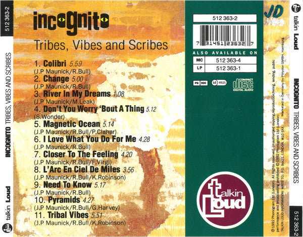 Incognito : Tribes, Vibes And Scribes (CD, Album)