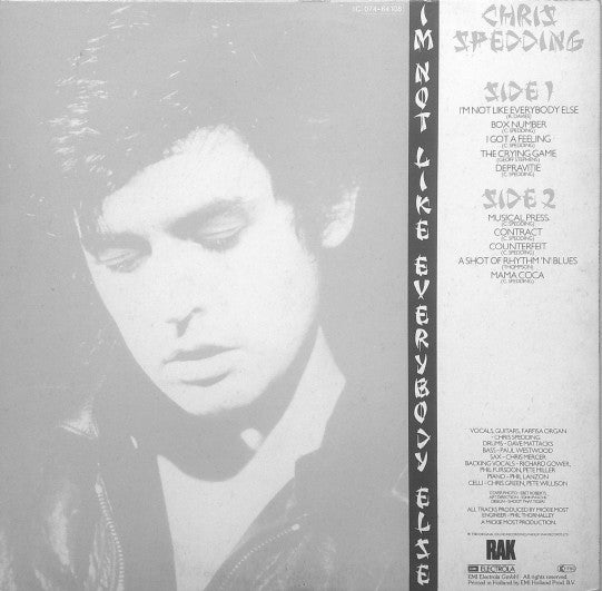 Chris Spedding : I'm Not Like Everybody Else (LP, Album)