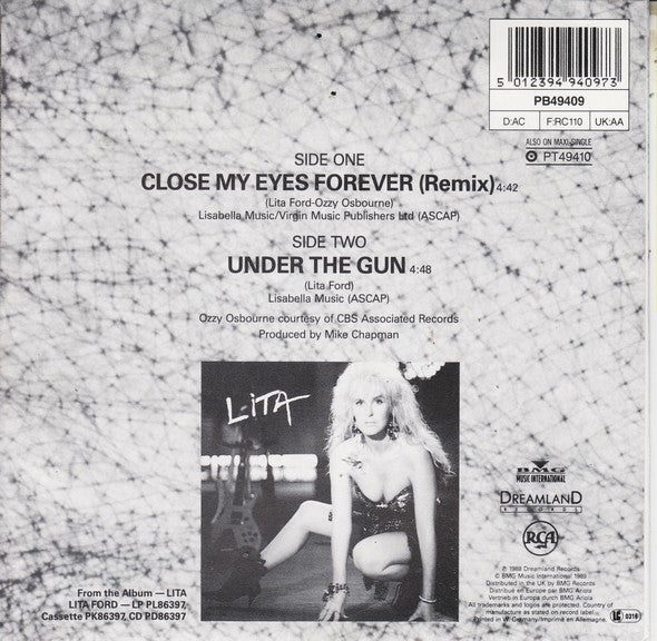 Lita Ford Duet With Ozzy Osbourne : Close My Eyes Forever (Remix) (7", Single)