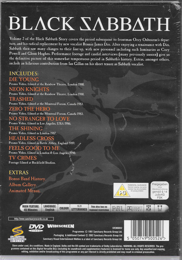 Black Sabbath : The Black Sabbath Story Volume Two (DVD-V, Multichannel, PAL, 5.1)