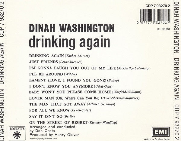 Dinah Washington : Drinking Again (CD, Album, RE)