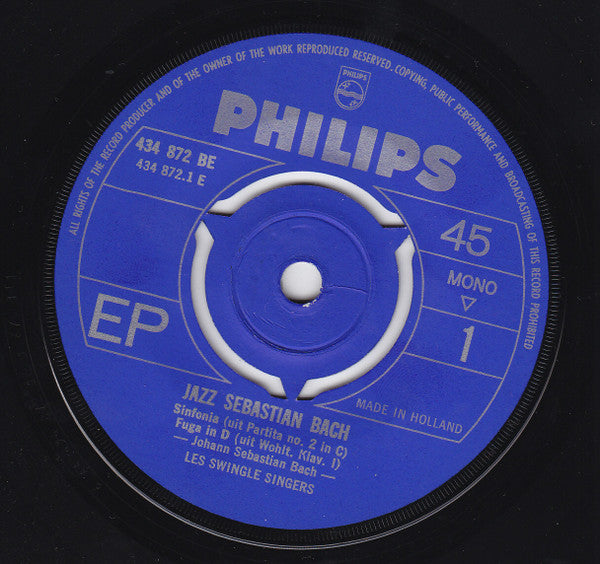Les Swingle Singers : Jazz Sebastian Bach (7", EP, Mono)