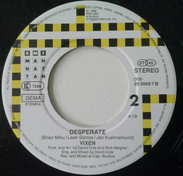 Vixen (2) : Cryin' (7", Single)