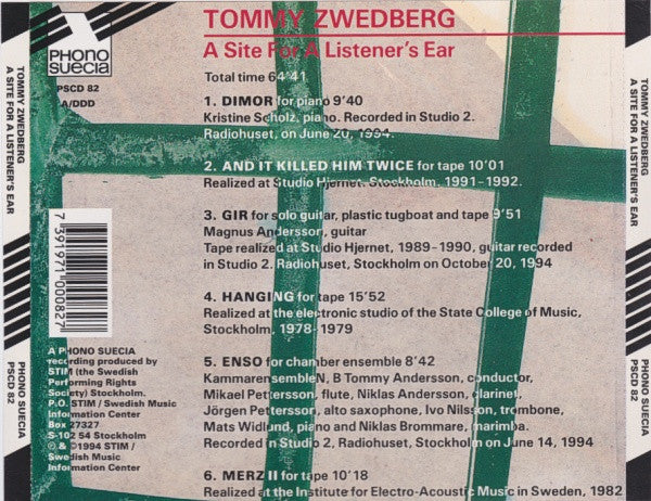 Tommy Zwedberg : A Site For A Listener's Ear (CD, Album)