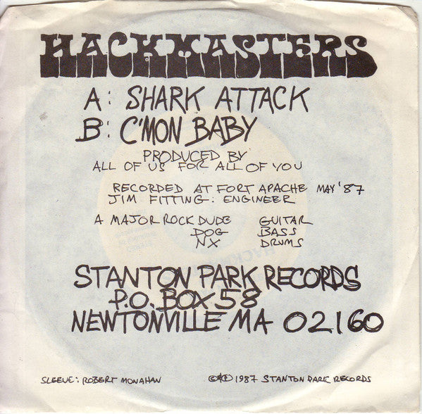 Hackmasters : Shark Attack / C'mon Baby (7", Single)