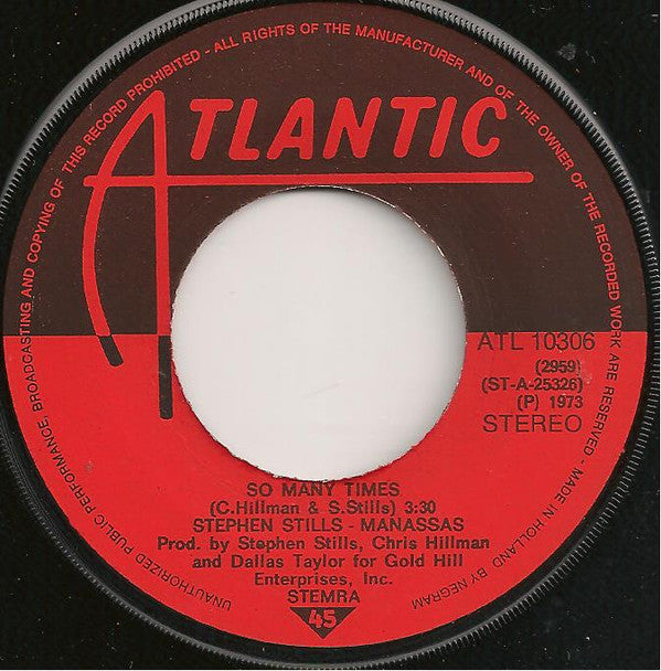 Stephen Stills - Manassas : Isn't It About Time (7", Single)