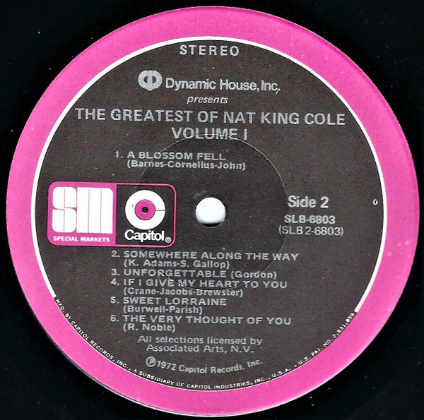 Nat King Cole : The Greatest Of Nat King Cole (2xLP, Album, Comp, Jac)