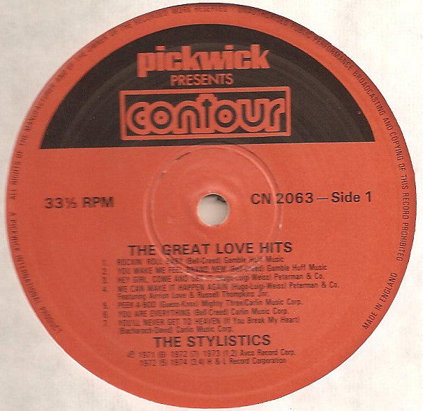 The Stylistics : The Great Love Hits (LP, Comp)