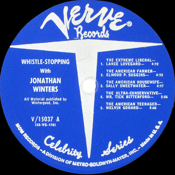 Jonathan Winters : Whistle Stopping With Jonathan Winters (LP, Album, Mono)