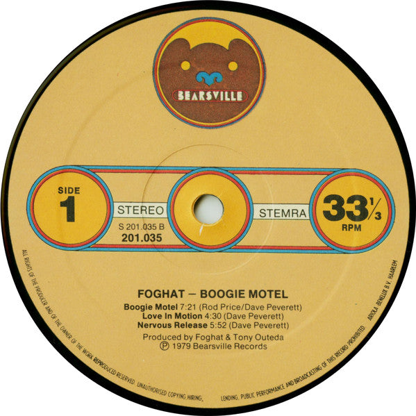 Foghat : Boogie Motel (LP, Album)