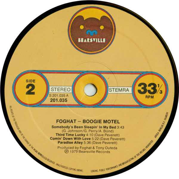 Foghat : Boogie Motel (LP, Album)