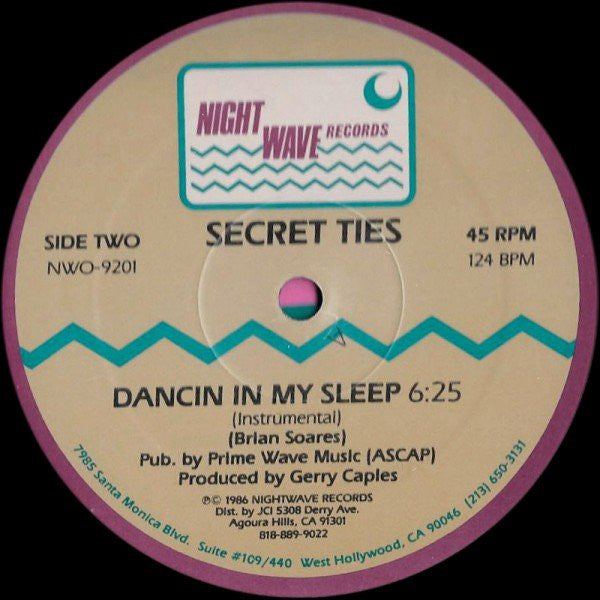 Secret Ties : Dancin' In My Sleep (12")
