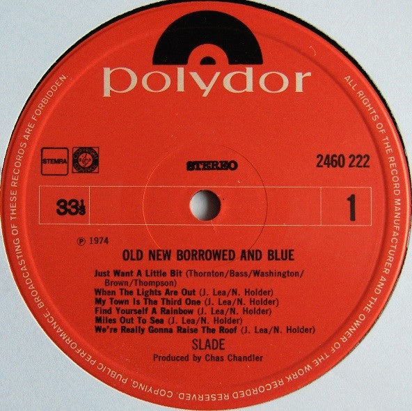 Slade : Old New Borrowed And Blue (LP, Album, Gat)