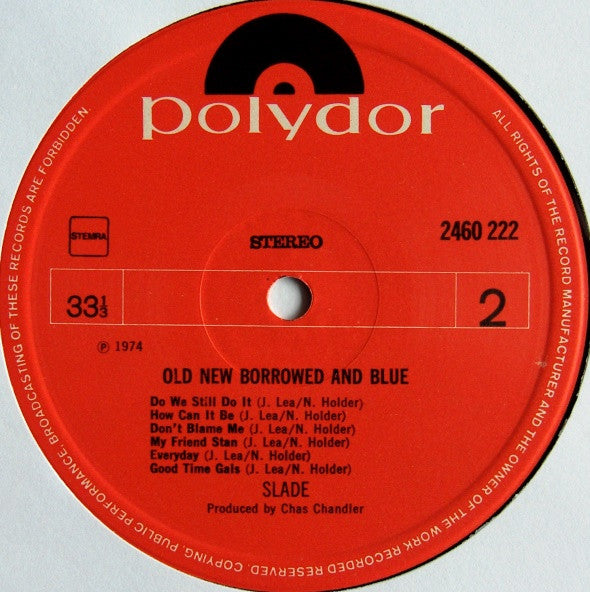 Slade : Old New Borrowed And Blue (LP, Album, Gat)
