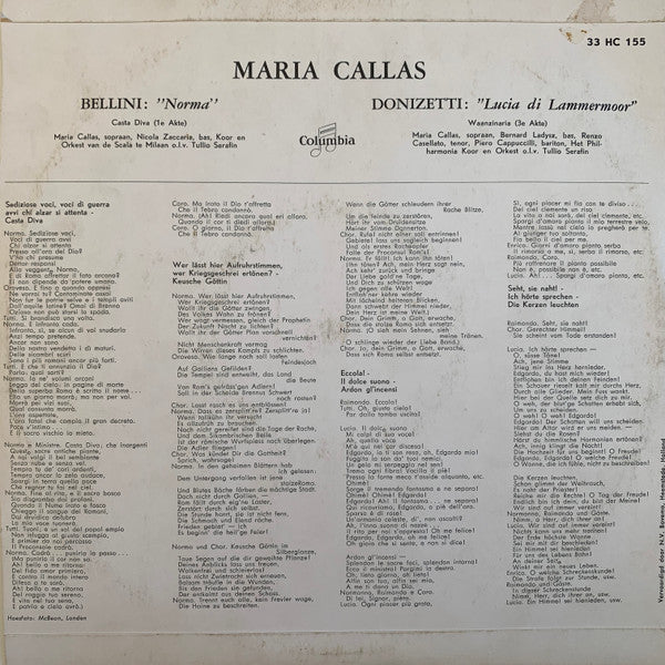 Maria Callas : Casta Diva Norma - Waanzinaria Lucia Di Lammermoor (10")
