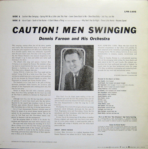 Dennis Farnon And His Orchestra : Caution! Men Swinging (LP, Album, RE)