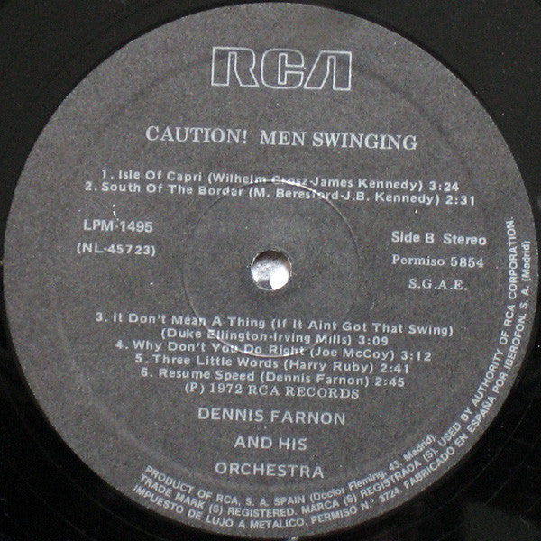 Dennis Farnon And His Orchestra : Caution! Men Swinging (LP, Album, RE)