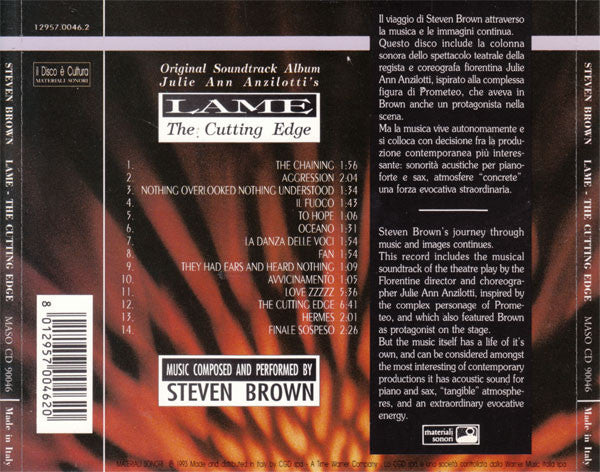 Steven Brown : Lame - The Cutting Edge (CD, Album)