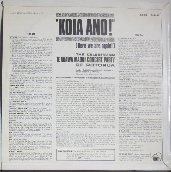 Maori Concert Party : Koia Ano! Here We Are Again! (LP)