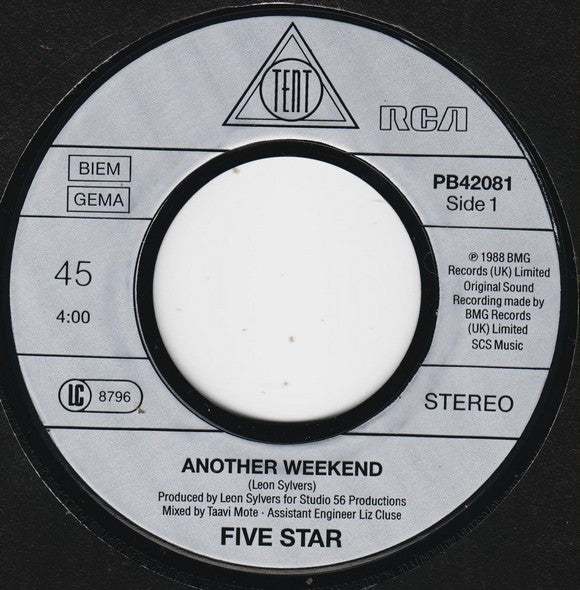 Five Star : Another Weekend (7", Single)