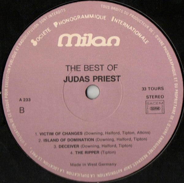 Judas Priest : The Best Of Judas Priest (LP, Comp, RE)