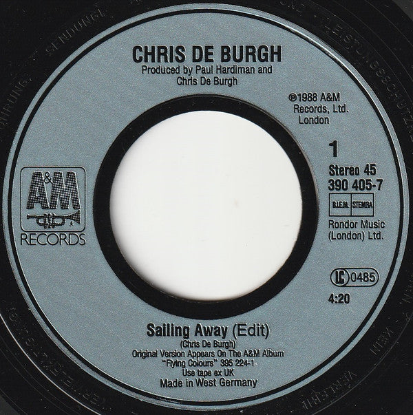 Chris De Burgh : Sailing Away (7", Single)