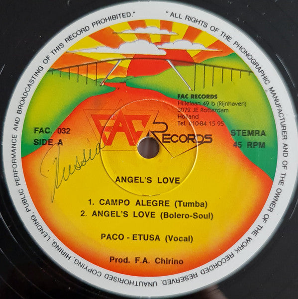 Paco Etusa And Conjunto Paco Y Sancho : Angel's Love (12")