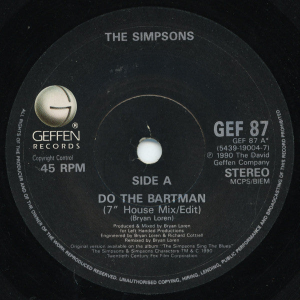 The Simpsons : Do The Bartman (7", Single)